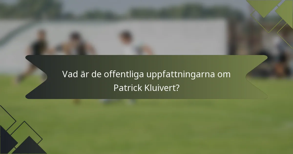 Vad är de offentliga uppfattningarna om Patrick Kluivert?