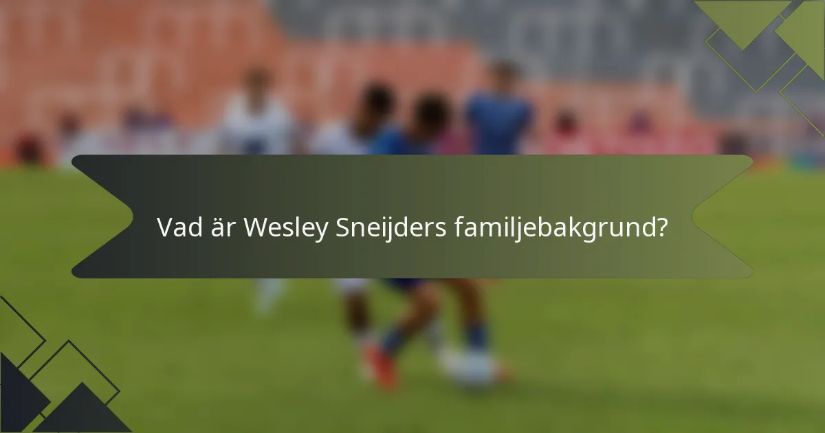 Vad är Wesley Sneijders familjebakgrund?